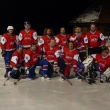 HC Meta- v�t�zn� sestava proti HC T�ebo�. Horn� �ada zleva Michal Novotn�, Vl��a Ji��k, Pepa Valachovi�, Ludva Kub��ek, Petr Hanus, Milan Du�ek. Doln� �ada Milo� Novotn�, Jirka Hanousek, Martin Haj��ek, Sv�a Hlou�ek, Petr Liso�
